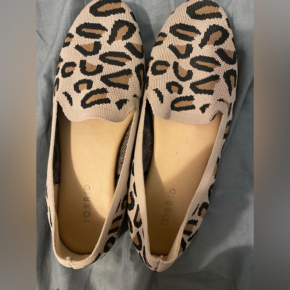 Torrid leopard print knit loafers